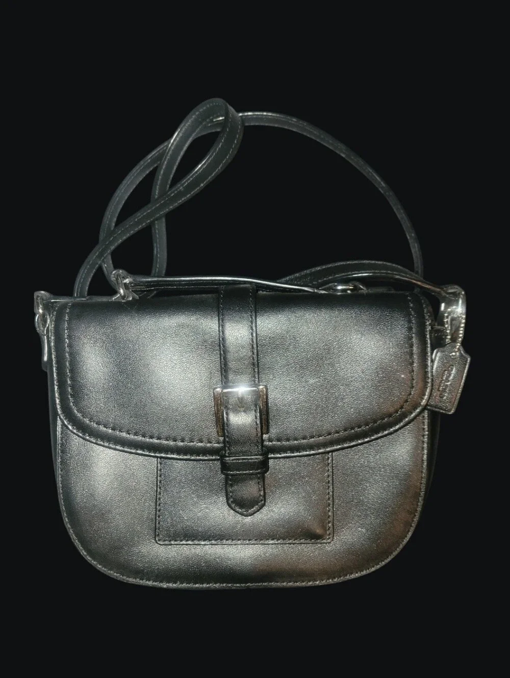 Coach Pink & Cream Plaid Crossbody & Coach Black Charlie Crossbody 2fer